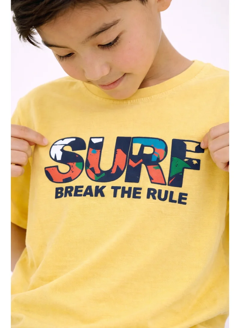 Victor And Jane  Boys’ 2-Piece Set – “SURF” Graphic T-Shirt & Bermuda Shorts for Men | Best Price UAE